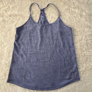 Under Armour HeatGear Racerback Tank Top Purple Heathered Womens Medium